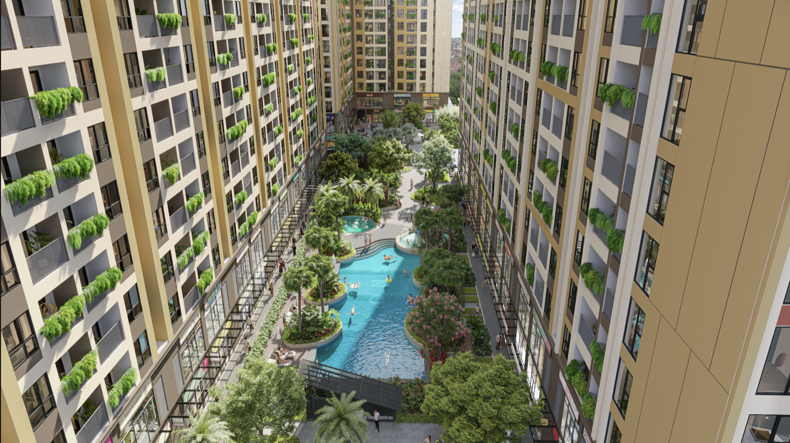 Cảnh quan xanh tại Bcons Central Park